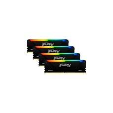 Kingston FURY DIMM 64 GB DDR4-3600 (4x 16 GB) Quad-Kit , Arbeitsspeicher(schwarz, KF436C18BB2AK4/64, Beast RGB, INTEL XMP)