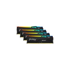 Kingston FURY DIMM 64 GB DDR5-5200 (4x 16 GB) Quad-Kit, Arbeitsspeicher(schwarz, KF552C40BBAK4-64, Fury Beast RGB, INTEL XMP)