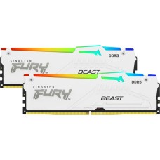 Kingston FURY DIMM 64 GB DDR5-5600 (2x 32 GB) Dual-Kit, Arbeitsspeicher(weiß, KF556C36BWEAK2-64, Beast RGB, INTEL XMP, AMD EXPO)