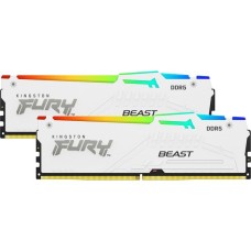Kingston FURY DIMM 64 GB DDR5-6000 (2x 32 GB) Dual-Kit, Arbeitsspeicher(weiß, KF560C40BWAK2-64, Beast RGB, INTEL XMP)