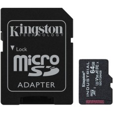 Kingston Industrial 64 GB microSDHC, Speicherkarte(schwarz, UHS-I U3, Class 10, V30, A1)