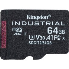 Kingston Industrial 64 GB microSDHC, Speicherkarte(schwarz, UHS-I U3, Class 10, V30, A1)