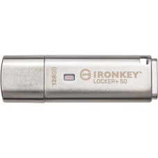 Kingston IronKey Locker+ 50 128 GB, USB-Stick(aluminium, USB-A 3.2 Gen 1)
