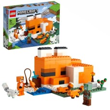 LEGO 21178 Minecraft Die Fuchs-Lodge, Konstruktionsspielzeug(Spielzeug für Kinder ab 8 Jahren mit Figuren von ertrunkenem Zombie und Tieren, Kinderspielzeug)