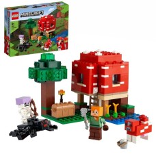 LEGO 21179 Minecraft Das Pilzhaus, Konstruktionsspielzeug(Spielzeug ab 8 Jahren, Geschenk für Kinder mit Figuren von Alex, Mooshroom & Spinnenreiter, Kinderspielzeug)