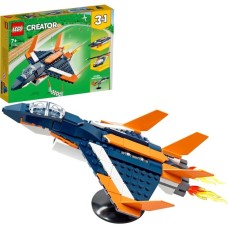LEGO 31126 Creator 3-in-1 Überschalljet, Konstruktionsspielzeug(Flugzeug, Hubschrauber und Boot)