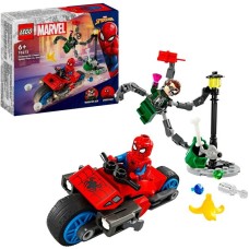 LEGO 76275 Marvel Super Heroes Motorrad-Verfolgungsjagd: Spider-Man vs. Doc Ock, Konstruktionsspielzeug