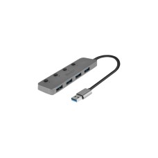 Lindy 4 Port USB 3.0 Hub mit Ein-/Ausschaltern, USB-Hub