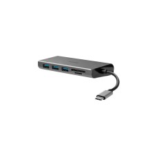 Lindy DST-Mini Plus, Dockingstation(aluminium, mit 4K HDMI, VGA Support & 100W Pass-Through-Laden)