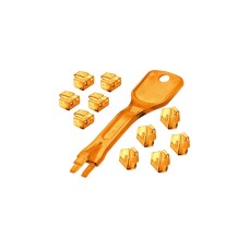 Lindy RJ45 Port Schloss (10 Stück) mit Schlüssel, Diebstahlschutz(orange, Code: Orange)