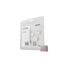 Lindy USB Port Schloss (10 Stück) ohne Schlüssel, Diebstahlschutz(rot, Code: ROT)