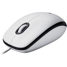 Logitech M100, Maus(weiß/grau, kompatibel mit Windows/macOS/ChromeOS/Linux)