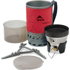 MSR WindBurner Personal Stove System 1L Red, Gaskocher(grau/rot, für 1 Person, 5-teiliges Kochset, Modell 2021)
