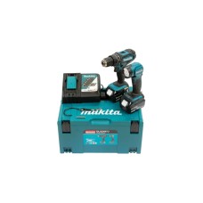 Makita Akku-Kombo-Kit DLX2497J / Akku-Schlagbohrschrauber DHP482 + Akku-Leuchte DML815(blau/schwarz, 2x Li-Ion Akku 3,0Ah, MAKPAC Gr.3)