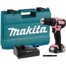 Makita Akku-Schlagbohrschrauber HP333DSAP, 12Volt(rosa/schwarz, Li-Ionen Akku 2,0Ah, Koffer)