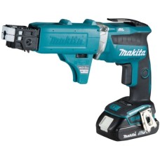 Makita Akku-Schnellbauschrauber DFS452AJX2, 18Volt(blau/schwarz, 2x Li-Ionen Akku 2,0Ah, inkl. Magazinvorsatz)