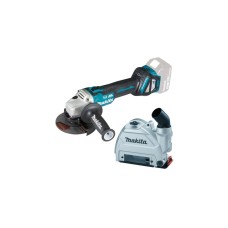 Makita Akku-Winkelschleifer DGA514ZJU1 + Absaughaube, 18Volt(blau/schwarz, ohne Akku und Ladegerät, inkl. Funkadapter)