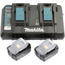 Makita Power Source Kit 18V 5Ah, Set(schwarz, 2x Akku BL1850B, 1x Ladegerät DC18RD)