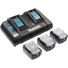Makita Power Source Kit 18V 5Ah, Set(schwarz, 3x Akku BL1850B, 1x Ladegerät DC18RD)