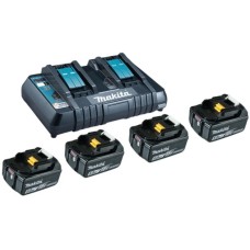 Makita Power Source Kit 18V 5Ah, Set(schwarz, 4x Akku BL1850B, 1x Ladegerät DC18RD)