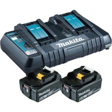 Makita Power Source Kit 18V 6Ah, Set(schwarz, 2x Akku BL1860B, 1x Ladegerät DC18RD)