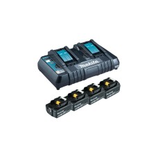Makita Power Source Kit 18V 6Ah, Set(schwarz, 4x Akku BL1860B, 1x Ladegerät DC18RD)