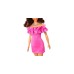 Mattel Barbie Fashionistas-Puppe mit pinkfarbenem Kleid mit Rüschenausschnitt