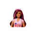 Mattel Barbie Fashionistas-Puppe mit pinkfarbenen Strähnen und Kleid mit Herzaufdruck