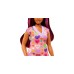 Mattel Barbie Fashionistas-Puppe mit pinkfarbenen Strähnen und Kleid mit Herzaufdruck