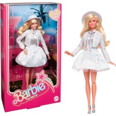 Mattel Barbie The Movie - Margot Robbie als Barbie: Puppe mit blau-kariertem Outfit