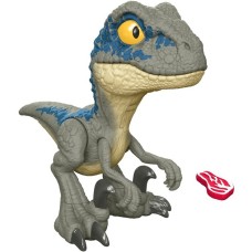 Mattel Jurassic World Mega Roar Velociraptor Blue, Spielfigur