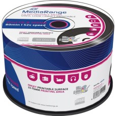 MediaRange CD-R 700 MB, CD-Rohlinge(52fach, 50 Stück, bedruckbar, Vinyl-Opt.)