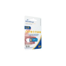 MediaRange USB Nano 8 GB, USB-Stick(blau, USB-A 2.0, mit Büroklammer-Funktion)