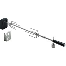 Moesta Rotisserie-Set für Smokin' PizzaRing, für 57 / 58 / 60cm Kugelgrill, Grillspieß(silber/schwarz, Batteriebetrieb)