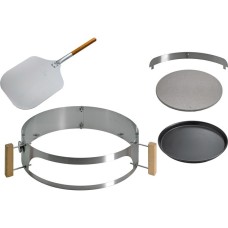 Moesta Smokin' PizzaRing Komplett-Set, für 57cm Kugelgrill, Pizzastein(silber)