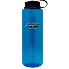Nalgene Trinkflasche "Wide Mouth Sustain Silo" 1,5 Liter, 48oz(transparent/blau, Weithalsflasche)