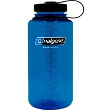 Nalgene Trinkflasche "Wide Mouth Sustain" 1 Liter, 32oz(transparent/blau, Weithalsflasche)