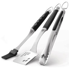 Napoleon 3-teiliges President's Limited Grillbesteck-Set(edelstahl/schwarz, Grillzange, Pinsel und Wender)