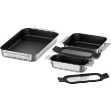 Neff Kochgeschirr-Set Induktion Z9404FF0, Pfannen-Set(edelstahl/schwarz, 1x groß, 1x medium, 2x klein mit Glasdeckel)