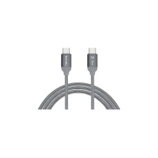 USB-C Stecker(grau, 2 Meter, PD, Laden mit bis zu 100 Watt)