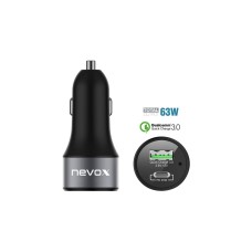 Nevox USB PD Type C + QC 3.0 Kfz Ladeadapter, Ladegerät(schwarz)