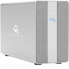 OWC Mercury Elite Pro Dual mit 3-Port USB Hub, Laufwerksgehäuse(silber, USB 10Gb/s Externe Storage Solution)
