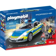 PLAYMOBIL 70067 City Action Porsche 911 Carrera 4S Polizei, Konstruktionsspielzeug(Mit Licht und Sound)