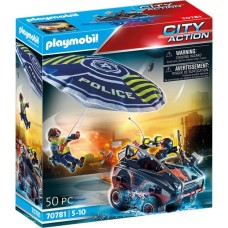 PLAYMOBIL 70781 City Action Polizei-Fallschirm: Verfolgung des Amphibien-Fahrzeugs, Konstruktionsspielzeug