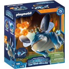 PLAYMOBIL 71082 Dragons: The Nine Realms - Plowhorn & D'Angelo, Konstruktionsspielzeug(Mit Kristallfels zum Sprengen)