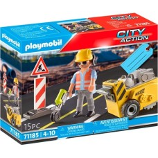 PLAYMOBIL 71185 Bauarbeiter mit Kantenfräser, Konstruktionsspielzeug