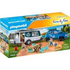PLAYMOBIL 71423 Family Fun Wohnwagen mit Auto, Konstruktionsspielzeug