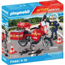 PLAYMOBIL 71466 City Action Feuerwehrmotorrad am Unfallort, Konstruktionsspielzeug