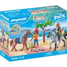 PLAYMOBIL 71470 Horses of Waterfall Starter Pack Reitausflug an den Strand mit Amelia und Ben, Konstruktionsspielzeug