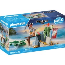 PLAYMOBIL 71473 Pirates Starter Pack Pirat mit Alligator, Konstruktionsspielzeug